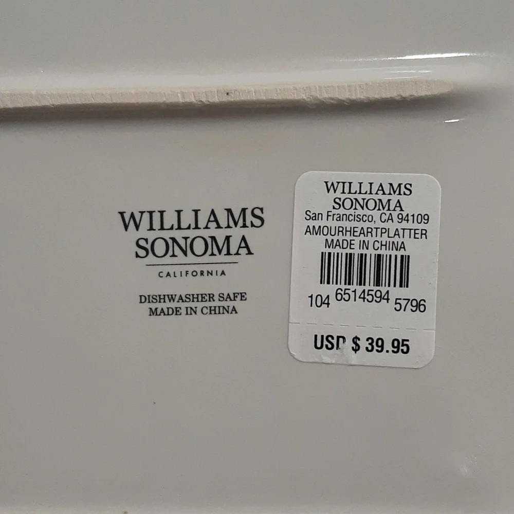 Williams Sonoma Heart Platter
